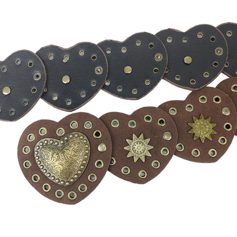 Metal beaded heavy industry adjustable pu leather trendy women's clothing matching belt for women