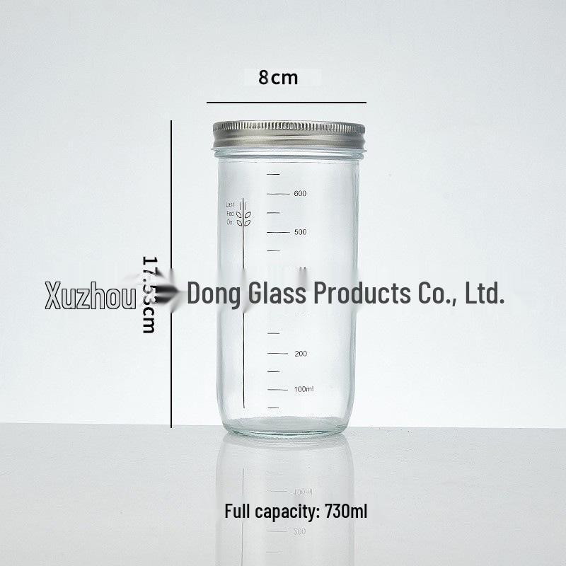 24oz Sourdough Fermentation Glass Jar with Scale and Sealed Petri Dish
