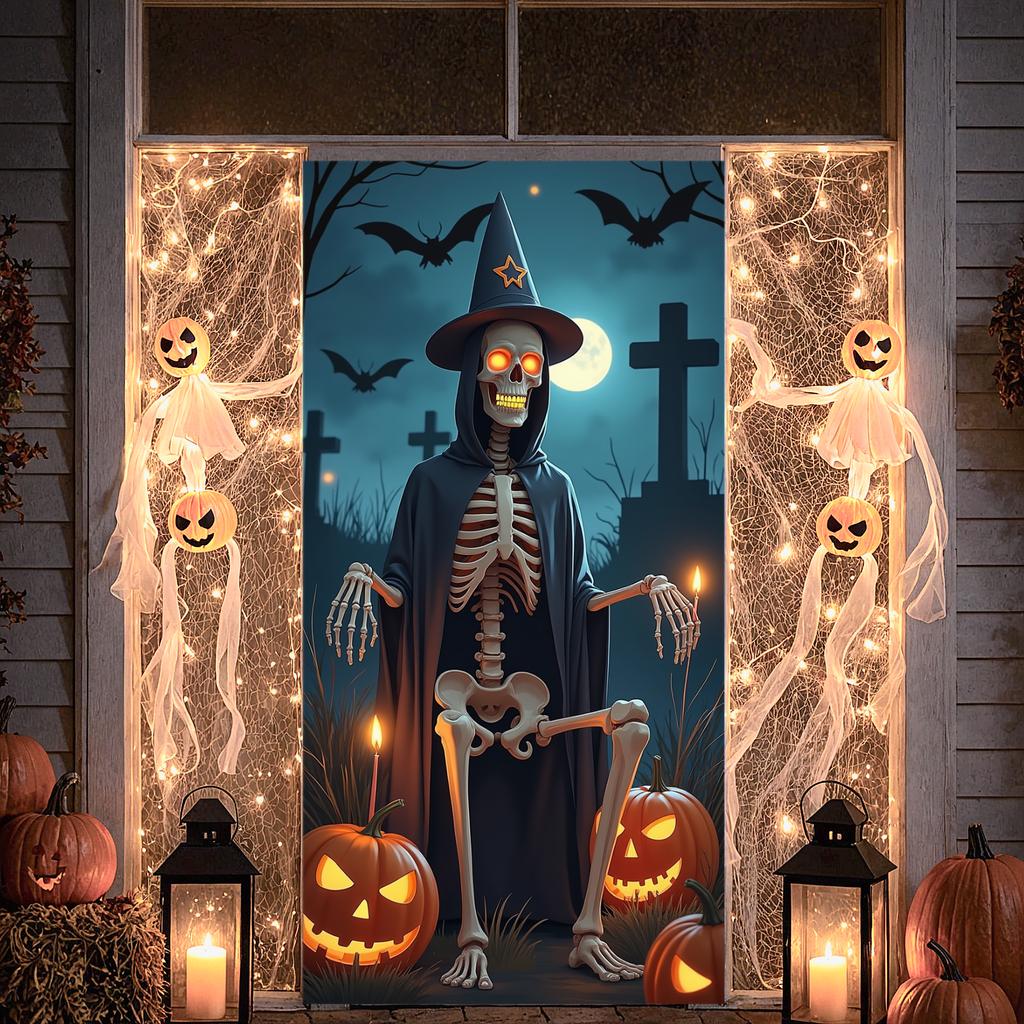 Spooky Decoration Decorative Prop Halloween Decor Party Banner Moonlight Background Halloween Banner For Party Photo Shoot