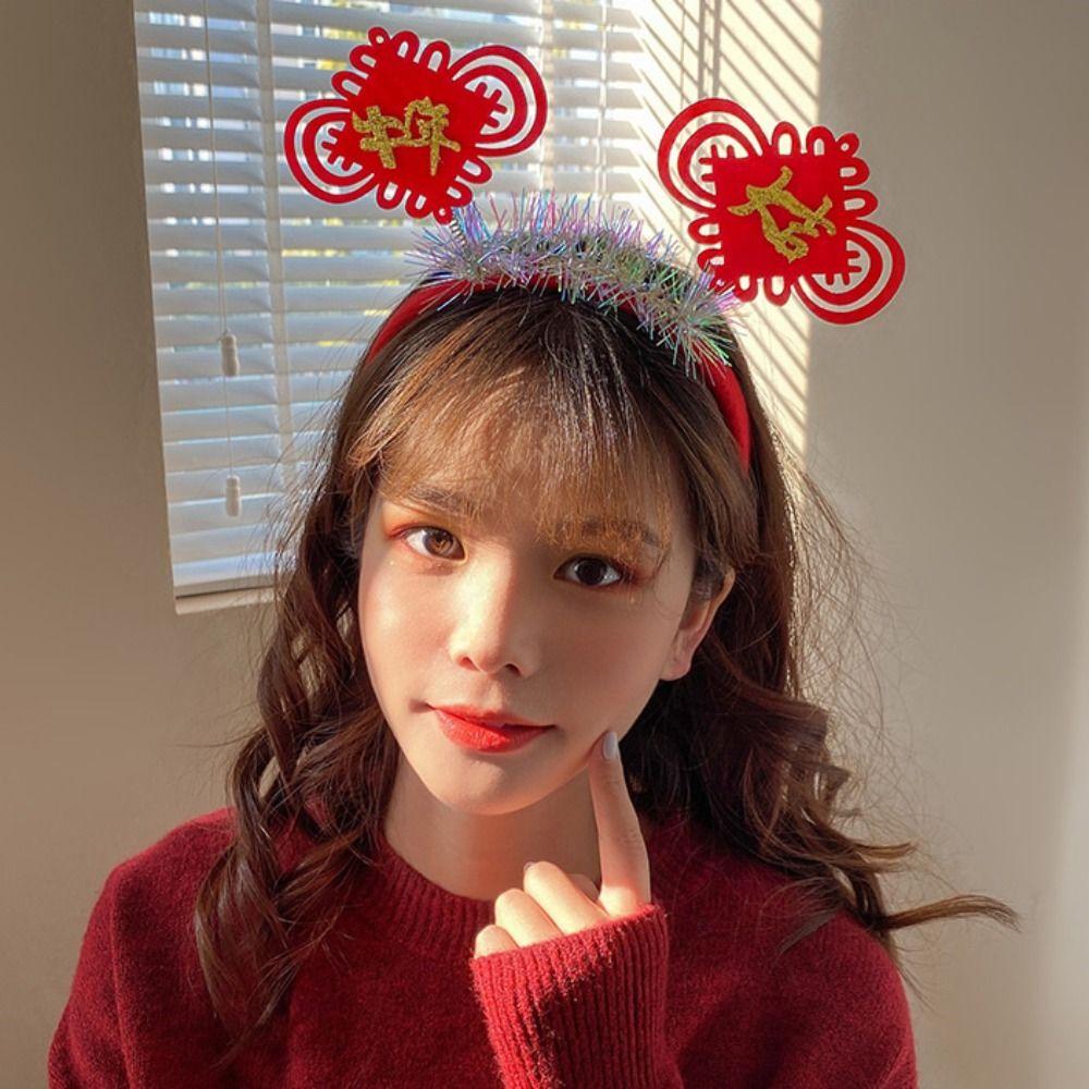 Red Hairband Dragon Headband Mascot Dragon New Year Headdress  New Year Gift