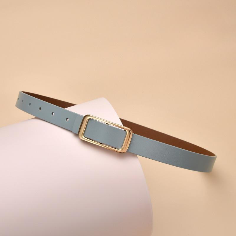 New Women's Round Buckle Hollow Belt Jeans Decorative Belt Waist Seal Versatile Real Cowhide Women's Smooth Buckle Belt