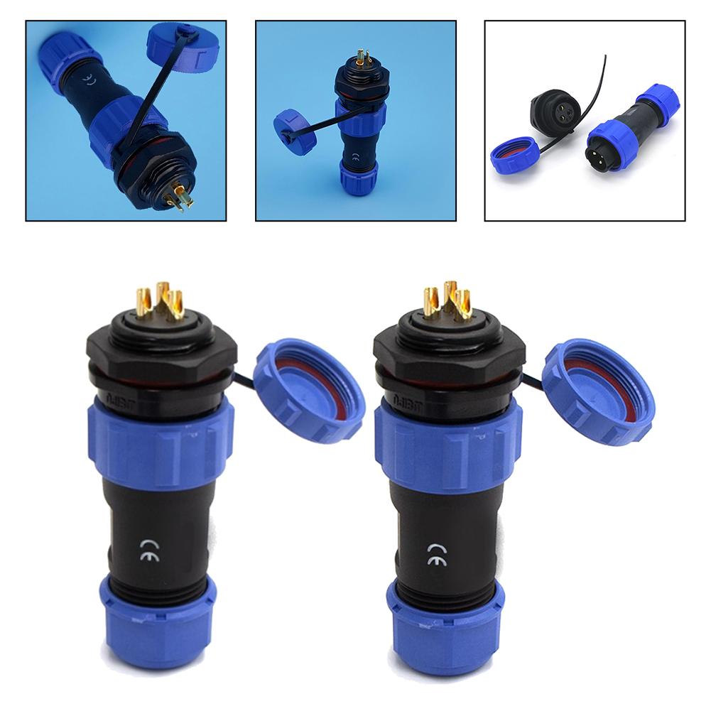2PCS SP13 3PIN IP68 Waterproof Aviation Connector Panel Mount Header and Socket