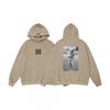 Unisex Streetwear Hoodie With Letter Print Contrast Stitched Pockets Oversized Cotton Sweatshirt Fall