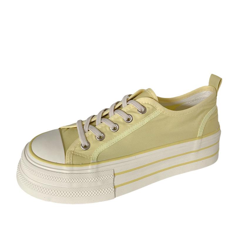 

H1315 elastic band platform canvas shoes women s round head little white shoes women s shoes 2024 new versatile niche board shoes 40 жовтий