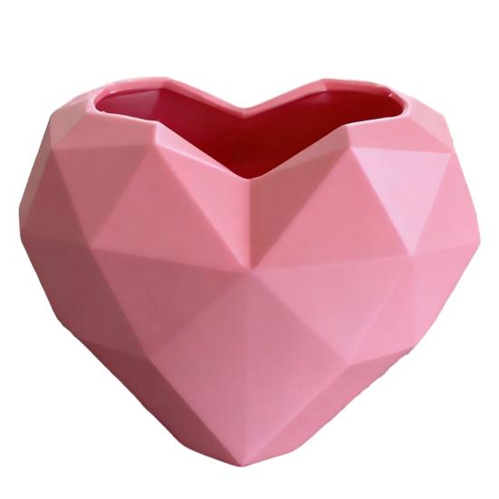 Fun Shaped Flower Pot Geometric Heart Shape Flowerpot, Decorative for Indoor Charming Plant Container Outdoor, Creative Love Planter Home Garden