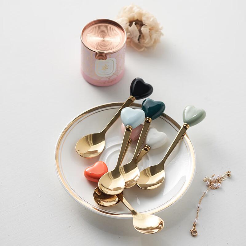 Zhishi Light Luxury Ceramic Handle Stainless Steel Dessert Forks