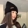 Autumn and winter knitted hats versatile solid color wool hats plus wool blended wool hats big head circumference hats show small face