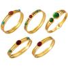 Personalized Red Agate Drip Oil Gold-Plated Stainless Steel Geometric Bracelet
