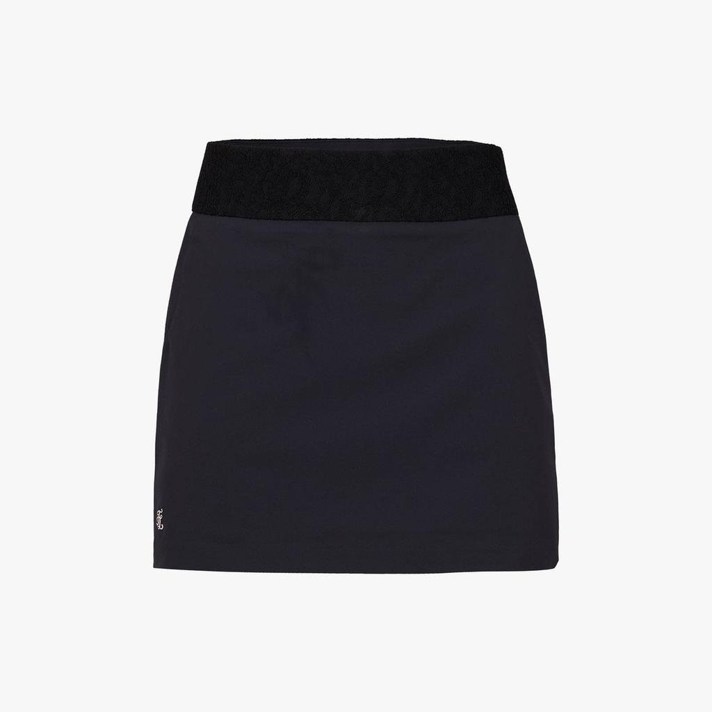 FAIRLIAR GOLF Lace H-Line Skirt (Black)