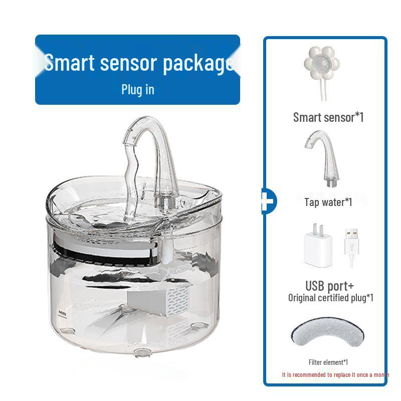 Smart Automatic Cat Drinking Fountain with Circulating Filtration and Flowing Water