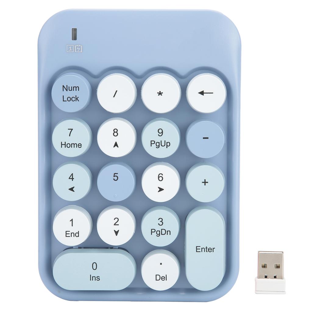 Wireless Numeric Keyboard Chocolate Keycap for Game Direction Switching AK18 2.4G