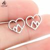 Simple Yoga Om Earring Ball Star Tree Cross Bicycle Stainless Steel Stud Earrings for Women Men T Bar Ear Piercing Gift