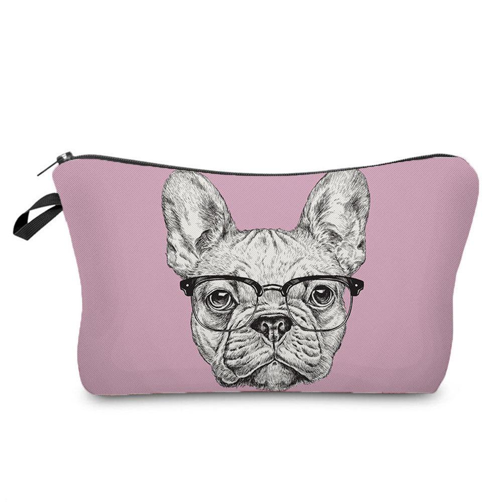 Damen Kosmetiktasche mit Hundeaufdruck Toilettenartikel Organizer Reiseaufbewahrungskoffer 6675