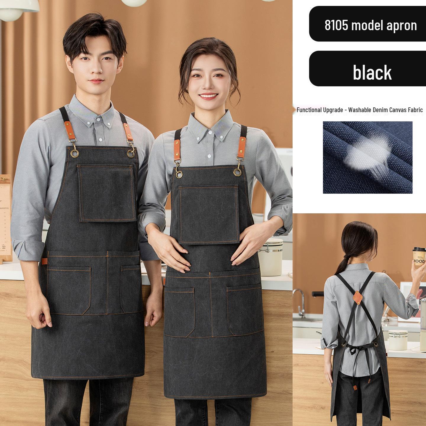 Premium Waterproof Canvas Apron for Catering, Baristas, Baking, Milk Tea Shops - Custom Logo Workwear