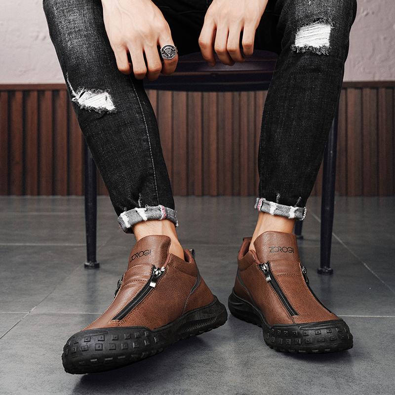 FashionLeather Мужская обувь для скейтбординга Повседневная обувь на молнии Кроссовки — фото 7