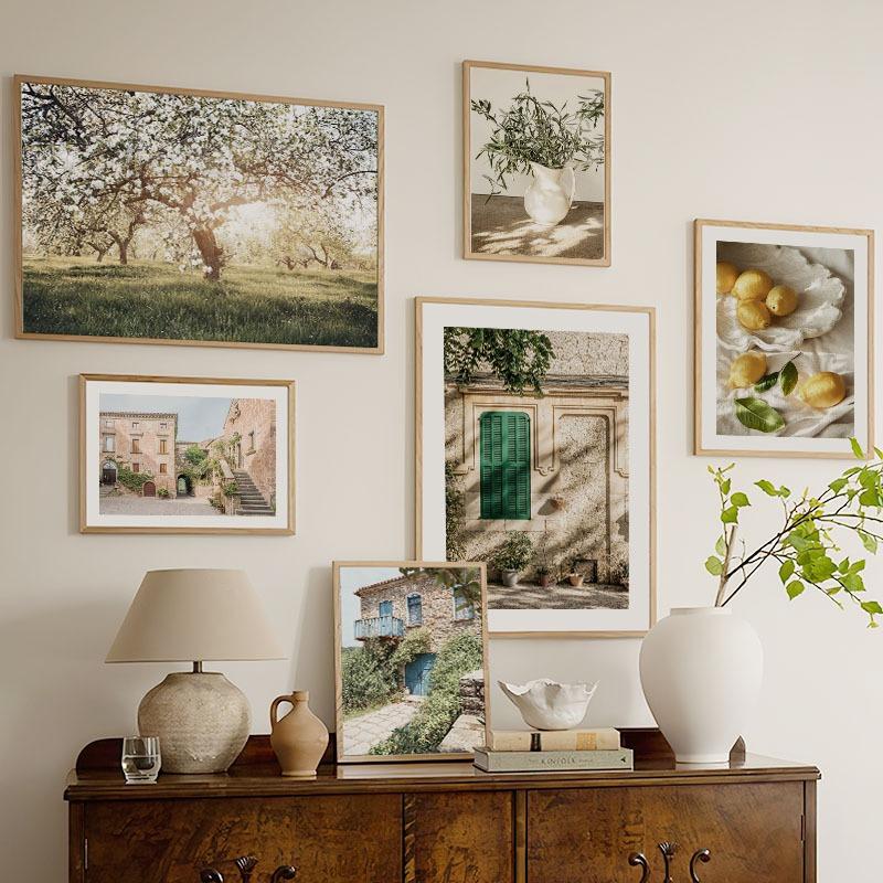 Toamnă Vintage Casă Cafea Frunze Plantă Lămâi Artă de Perete Pictură pe Pânză Postere și Printuri Imagini de Perete pentru Decorul Camerei de Zi