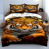 Fierce Tiger Pattern 3-Piece Bedding Set Bedding Set (1 Duvet Cover, 2 Pillowcases, Duvet Not Included)