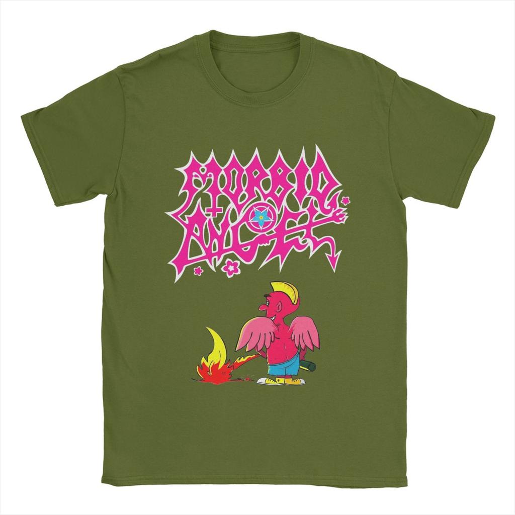 Morbid Angel Pink Devil T Shirt Men 100% Cotton Fun T-Shirts Crewneck Band Tees Short Sleeve Clothing