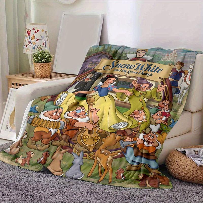 1 Stück, Schneewittchen und die sieben Zwerge Heimdeko Decke, Flanell Überwurf für Schlafzimmer, Wohnzimmer, Reisen, Camping