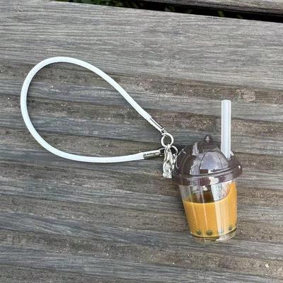 17cm L,B,B Accessories Doll Small Accessories Pearl Milk Tea Cup Cat Ear Straw Cup, Cream Glue Keychain Pendant Jewelry Accessories