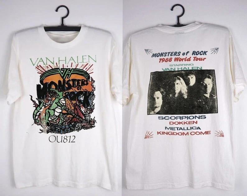 Van Halen Monsters of Rock World Tour 1988 T-Shirt, 80s Van Halen Shirt XXXXL