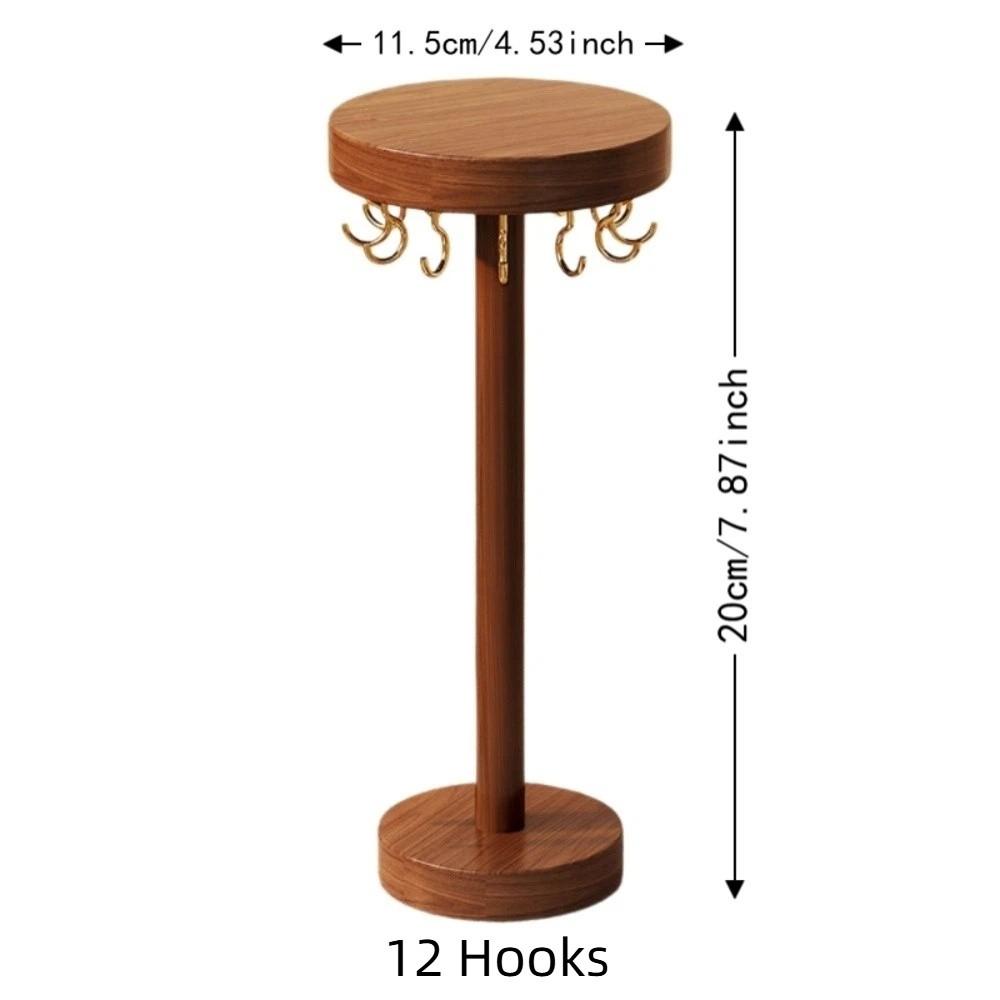 Round Calligraphy Brush Hanger Desktop Storage Traditional Writing Brush Organizer Wood Color 12 / 18 Brushes