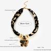 Stylish Leopard Print Rope Necklace With Floral Heart Pendant for Women Fashion Jewelry Gift