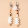 Cute Animal Bear Candy Keychain Women Girls Handmade Beaded Key Ring Pendants for Handbag Charms DIY Key Chain Jewelry Gifts