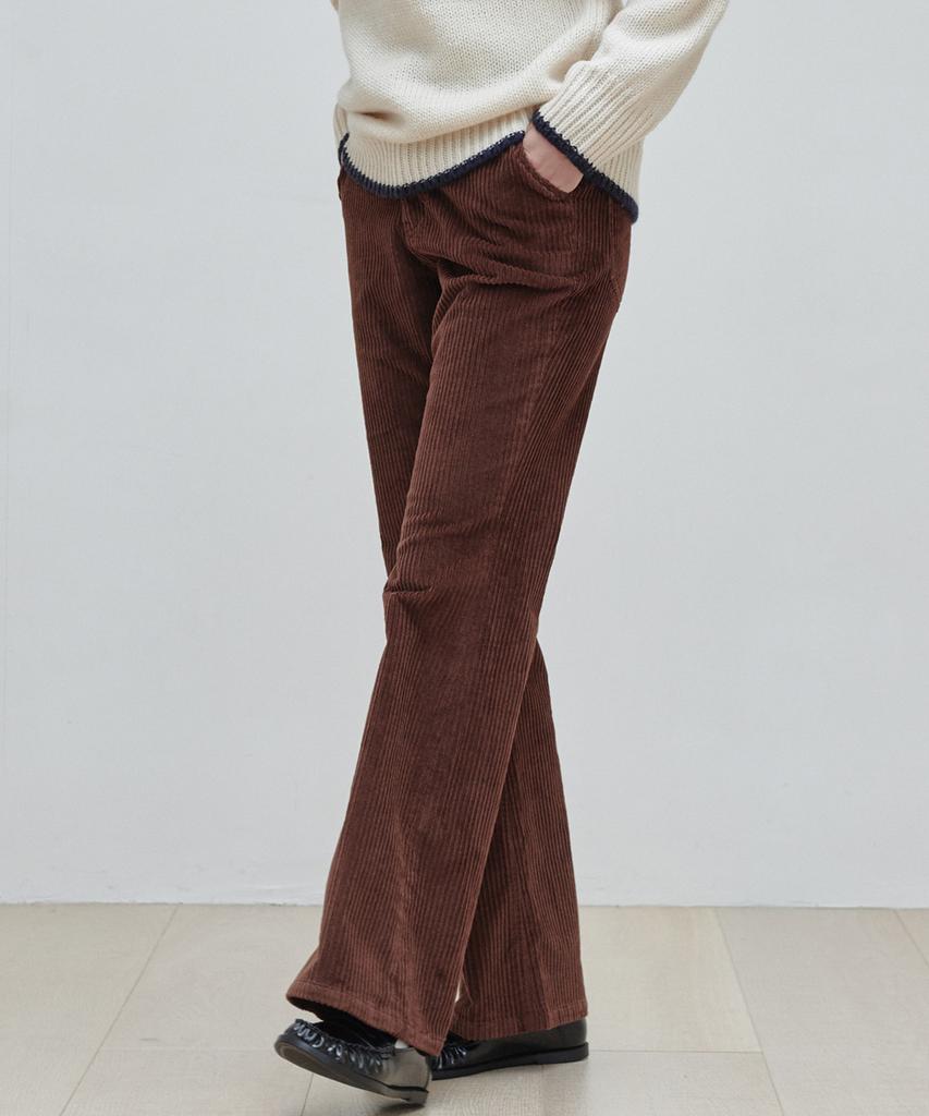 PLAC WOMEN High-Rise Corduroy Flare Pants M61 Brown