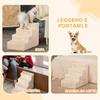 Portable 4-Step Dog Ladder, Removable Velvet Fabric and Chipboard, 60x35x44 Cm, Beige