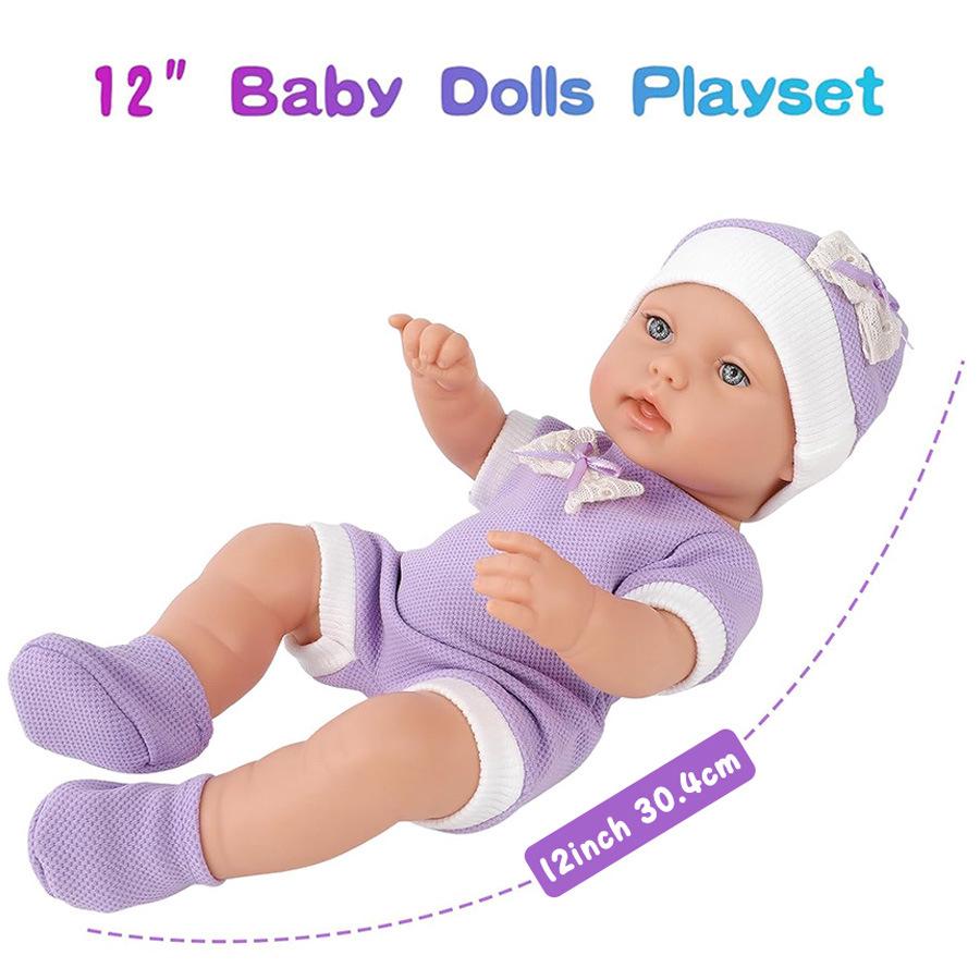 Reborn 30CM Vinyl Baby Doll: Washable, Soothing, Full Body Simulation
