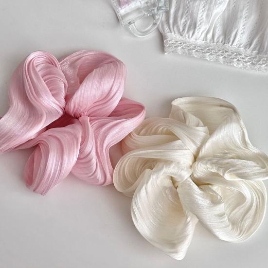 Elástico de Cabelo Alta Elasticidade Sem Danos ao Cabelo Cetim Macio Corda de Cabelo Grande Fofa Coque Scrunchie de Cabelo Acessórios de Cabelo para Ir ao Trabalho Encontros