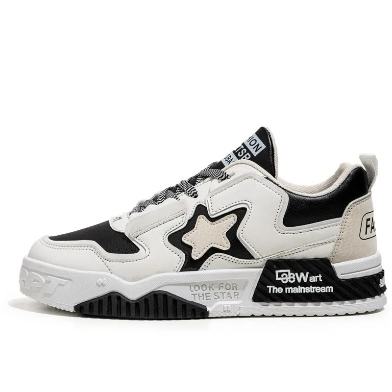 Mode Gelber Stern Chunky Herren Skateboard Turnschuhe rutschfeste atmungsaktive Männer Casual Sportschuhe Bequeme Mann trendige Turnschuhe