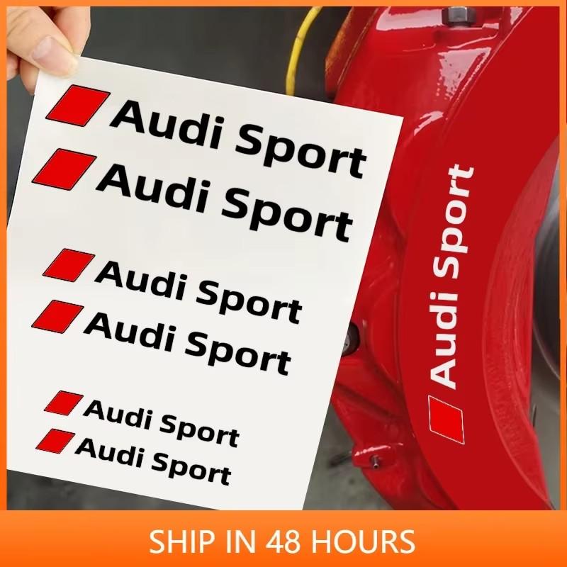 New 6PCS Car Brake Caliper Sticker Heat Resistant Decal For Quattro For T Sline RS A3 A4 B8 8P 8V B6 A5 A6 C7 Q5 B9 B7 C6 A1 Q7 Q