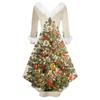 Women's Fashion Casual V-Neck Christmas Print Long Sleeve Dress