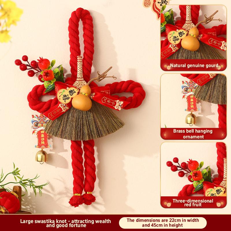 New Red Horse Pendant Auspicious Flower Pendant Living Room Porch Decoration Happy New Year Home Decoration Ornaments