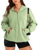 2026 Women's Autumn/Winter European & American Solid Color Long Sleeve Hooded Zip-Up Sweatshirt with Pockets