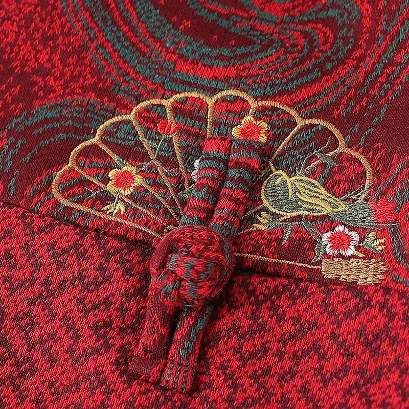 Embroidered Plus Size Padded Vest for Middle-aged Women