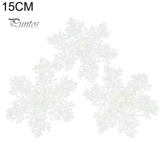 Puntos 3Pcs 8/11/15/18/23cm Christmas Tree Snowflake Ornament Party Window Xmas Decor