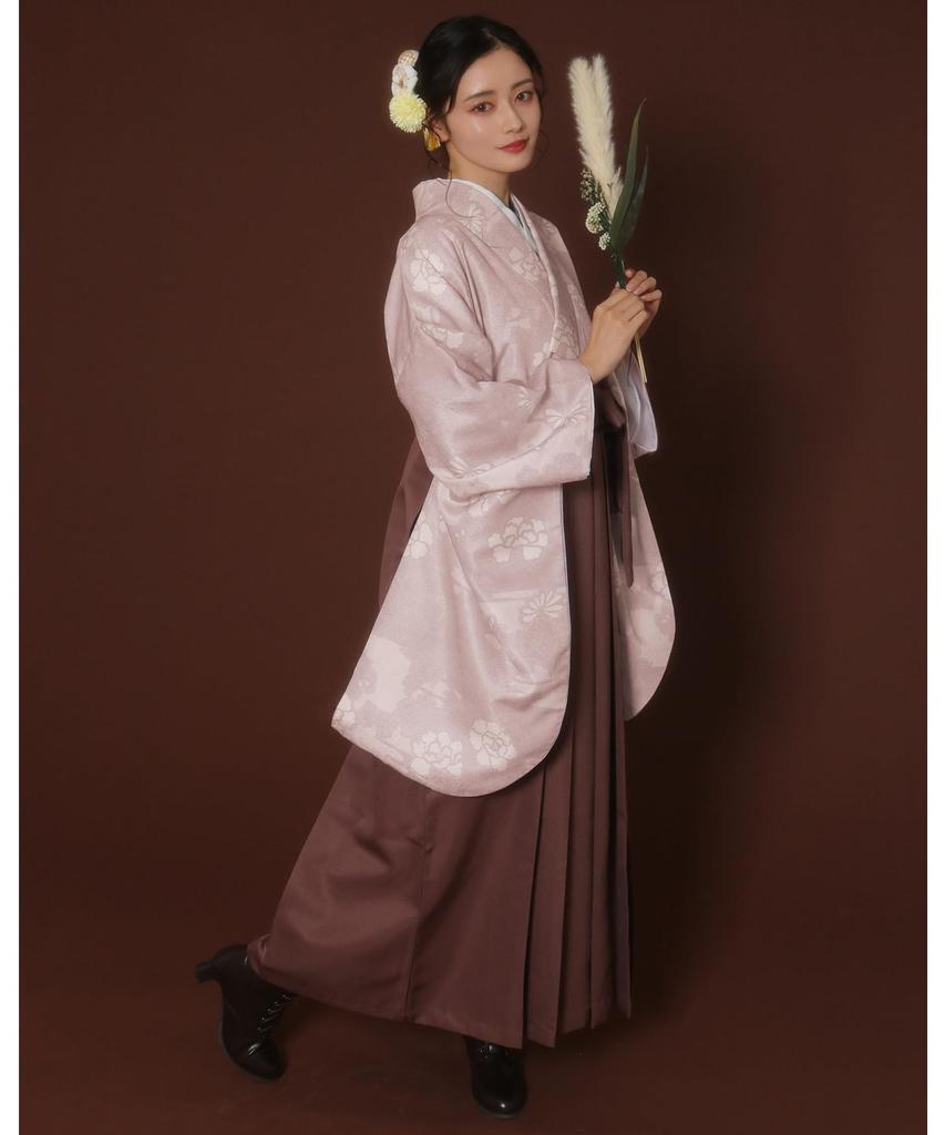 Hakama Two Shaku Sleeve Plain Graduation 4 Piece Set Hakama Lower Gorgeous G Dusk Peony Hakama [KYOETSU] Set, Kimono, Hakama, Ceremony, (Kimono,