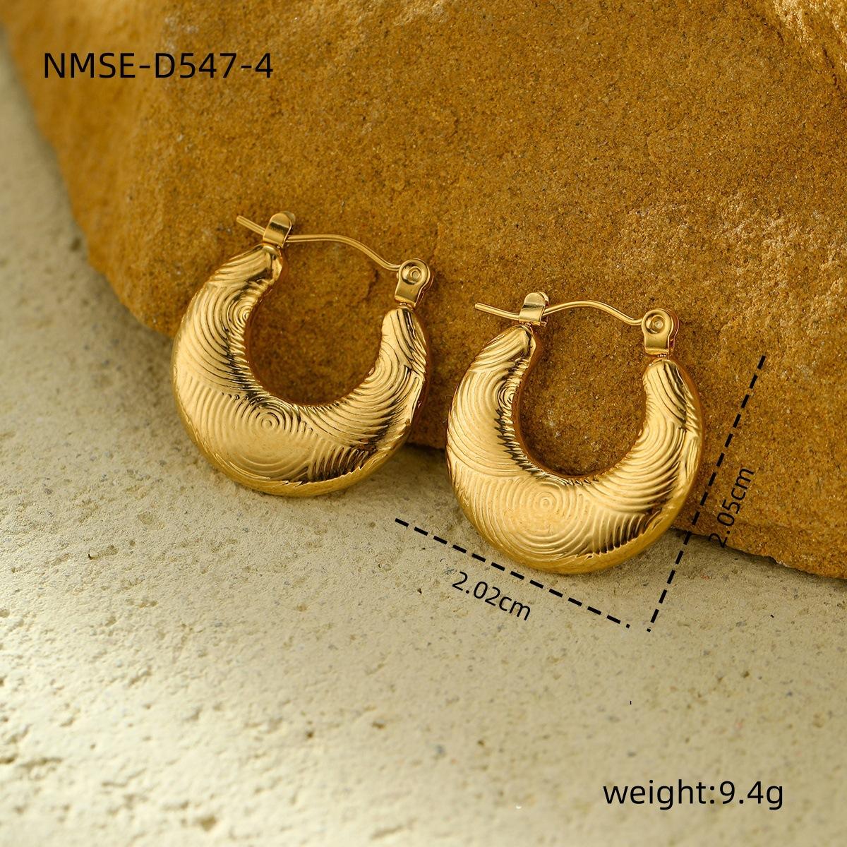 GEMCHIC Women s Vintage Geometric Hollow Stainless Steel Stud Earrings Simple Versatile Titanium Steel Earrings