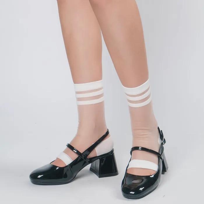 [Gift Wrapping] Mimin Open-toe Stockings 6 Colors