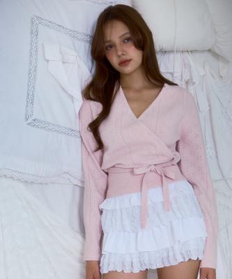 ROSEFRANTZ Muse Wrap Rib Knit [Pink]