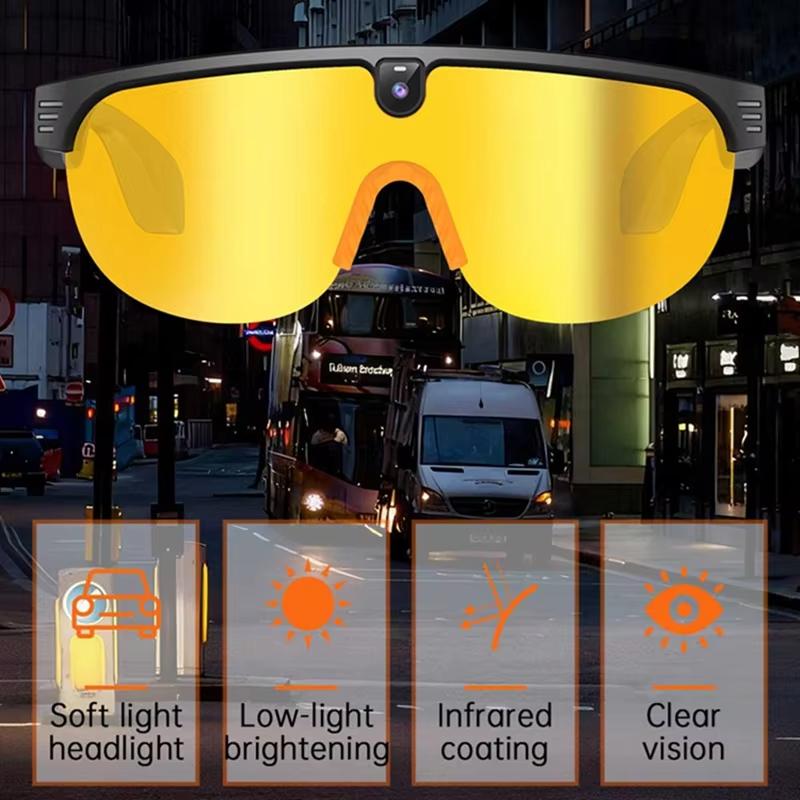 4K Polarized AI Smart Cycling Glasses Men 800W Camera Video Recording Translation Sunglasses Bluetooth Call Music Sports Glasses Image Stabilization