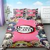 Bettbezug Nezuko Kamado Bettwäsche-Set Anime Demon Slayer Bettdecke Bettwäsche Einzelbett Twin Voll Queen Size Kinder Mädchen Jungen Geschenk