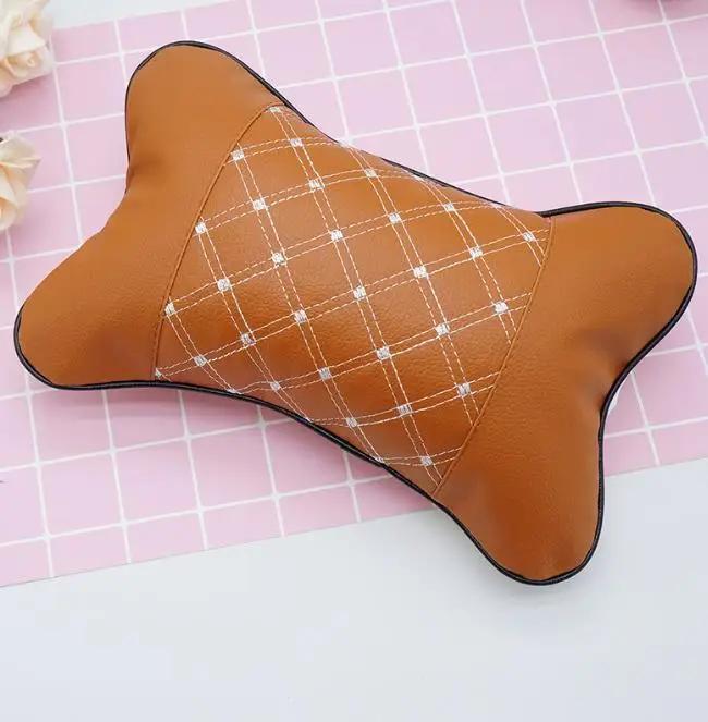 

Подушки для шеи в машину, односторонняя искусственная кожа, 1 шт. в упаковке, подголовник для облегчения головной боли, наполненный волокном, универсальная автомобильная подушка, автомобильные аксессуары