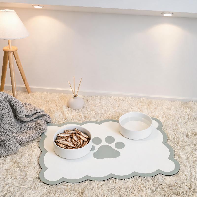 Waterproof Non Slip Pet Feeding Mat Absorbent Wavy Edge Easy Clean Pad for Cats Puppy Pet Feeding Supplies