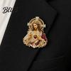 Devotionaler Christlicher Anstecker Heiliges Herz Jesu Brosche Konfirmationssouvenir Glaubensaccessoire mit Emaille-Anstecknadel Katholisches Revers Inspirierendes Geschenk