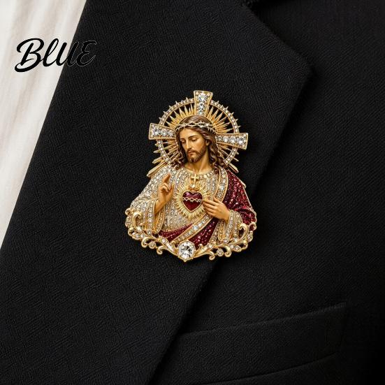 Devotionaler Christlicher Anstecker Heiliges Herz Jesu Brosche Konfirmationssouvenir Glaubensaccessoire mit Emaille-Anstecknadel Katholisches Revers Inspirierendes Geschenk