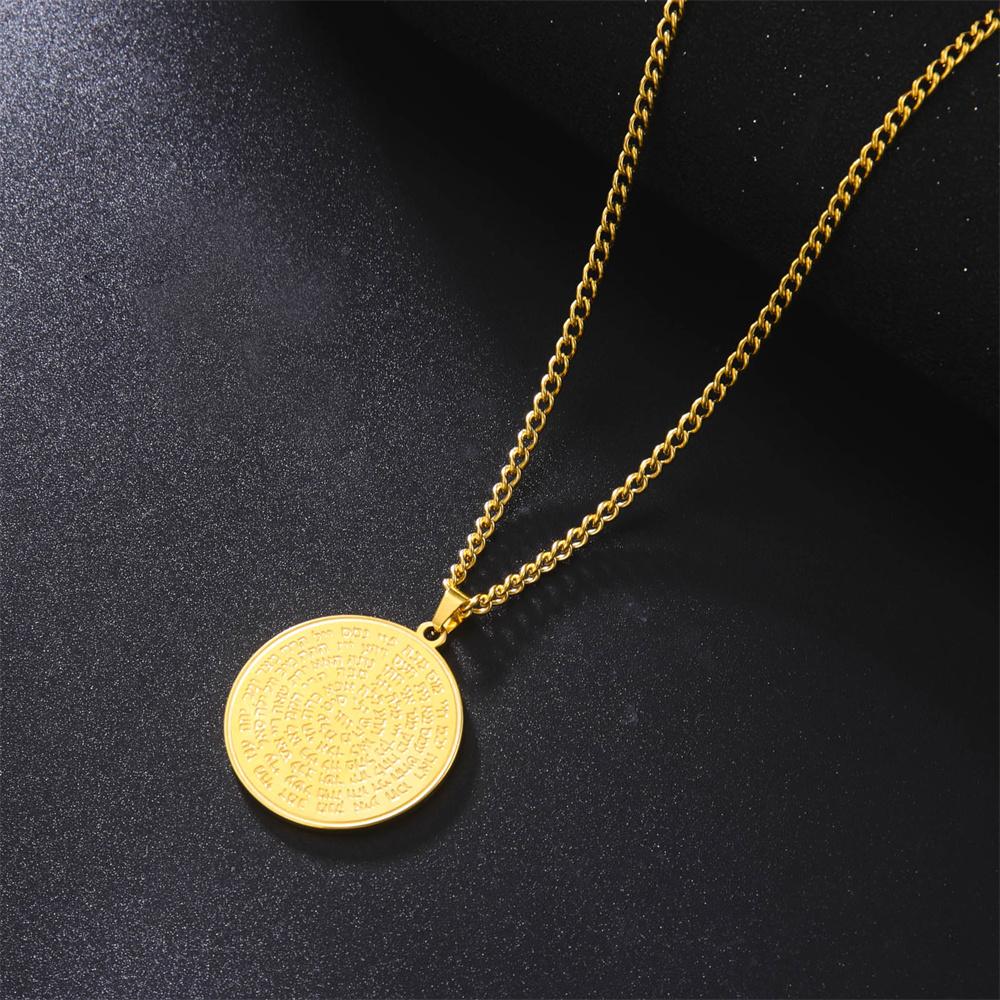  Saturn Key of Solomon Neckalace Stainless Steel Pentacle Statement Pendant Necklaces Retro Occult Amulet Jewelry for Men